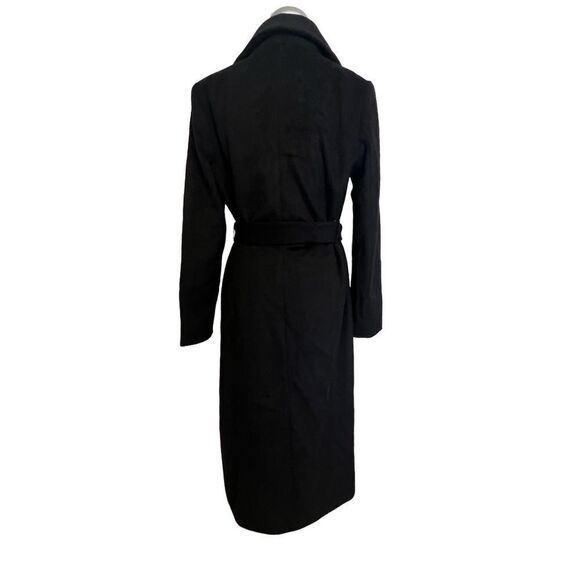 Cole Haan Signature Wool Blend Wide Collar Belted Coat Black US 12 NEW MSRP $400 - Picture 5 of 10